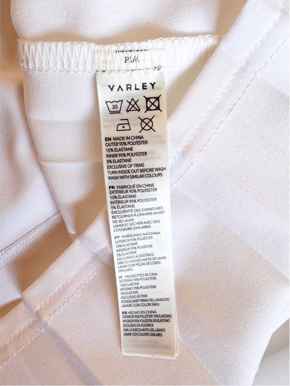 VARLEY Pleated Ribbon Trim Athletic Skort Size Small in Pure White - Picture 11 of 12
